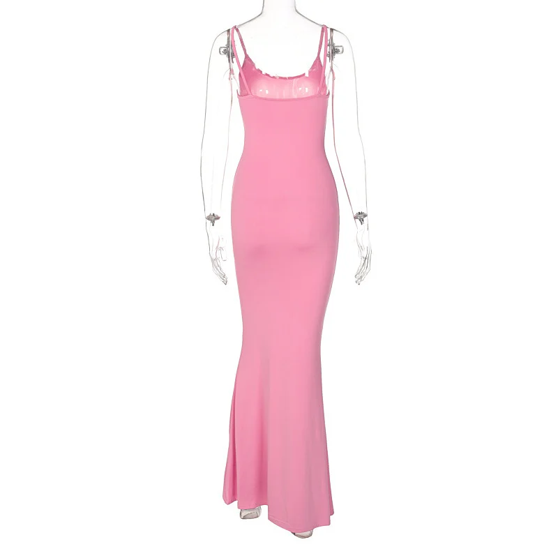 Spaghetti Strap Long Dress Women Sexy Slim Skinny - Image 8