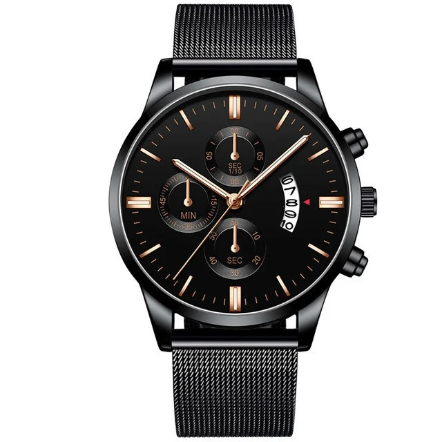 Mens Business Luxury Watches for Men Mesh Band Quartz - Image 3