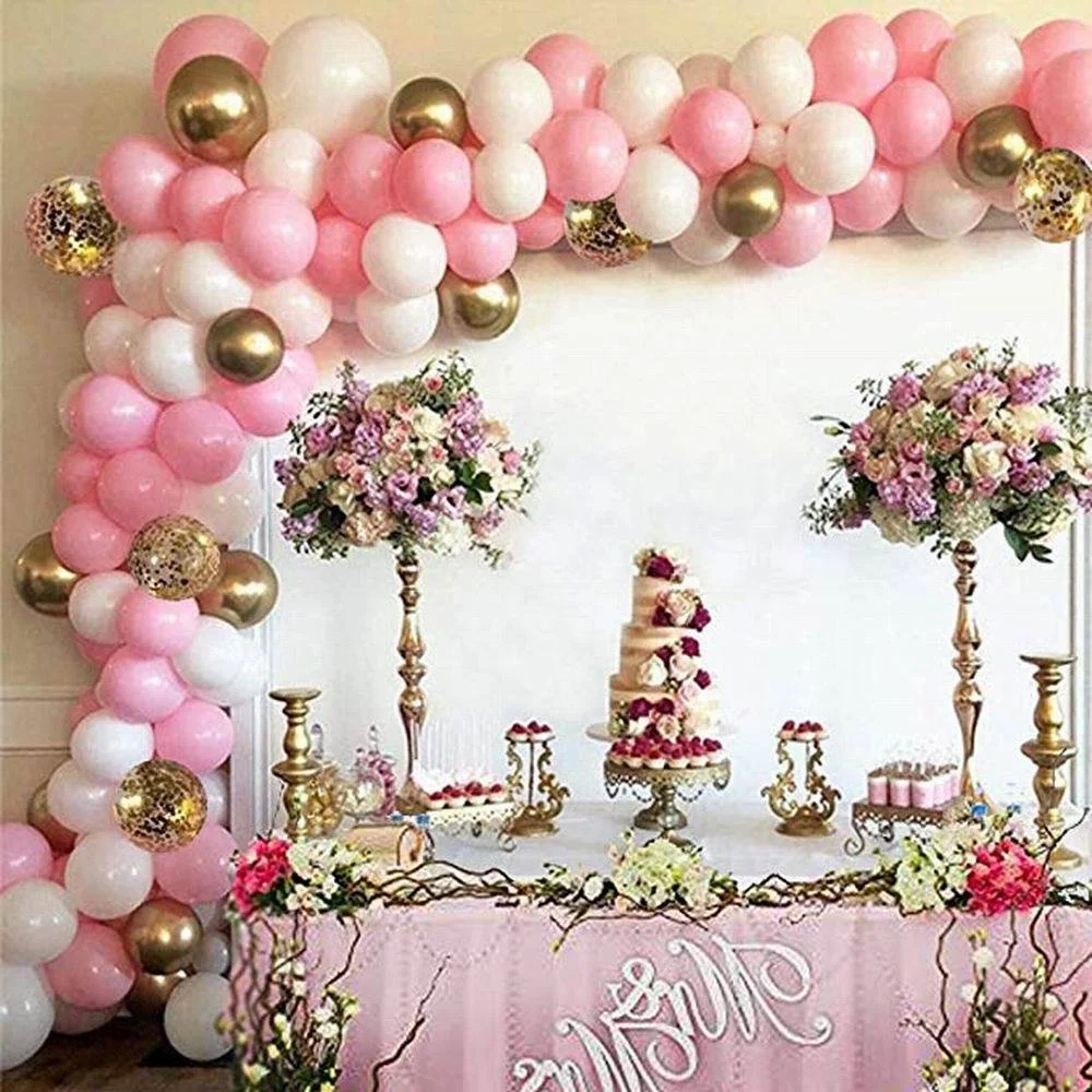 127pcs Pink Balloon Arch Garland Kit White Pink Gold - Image 5