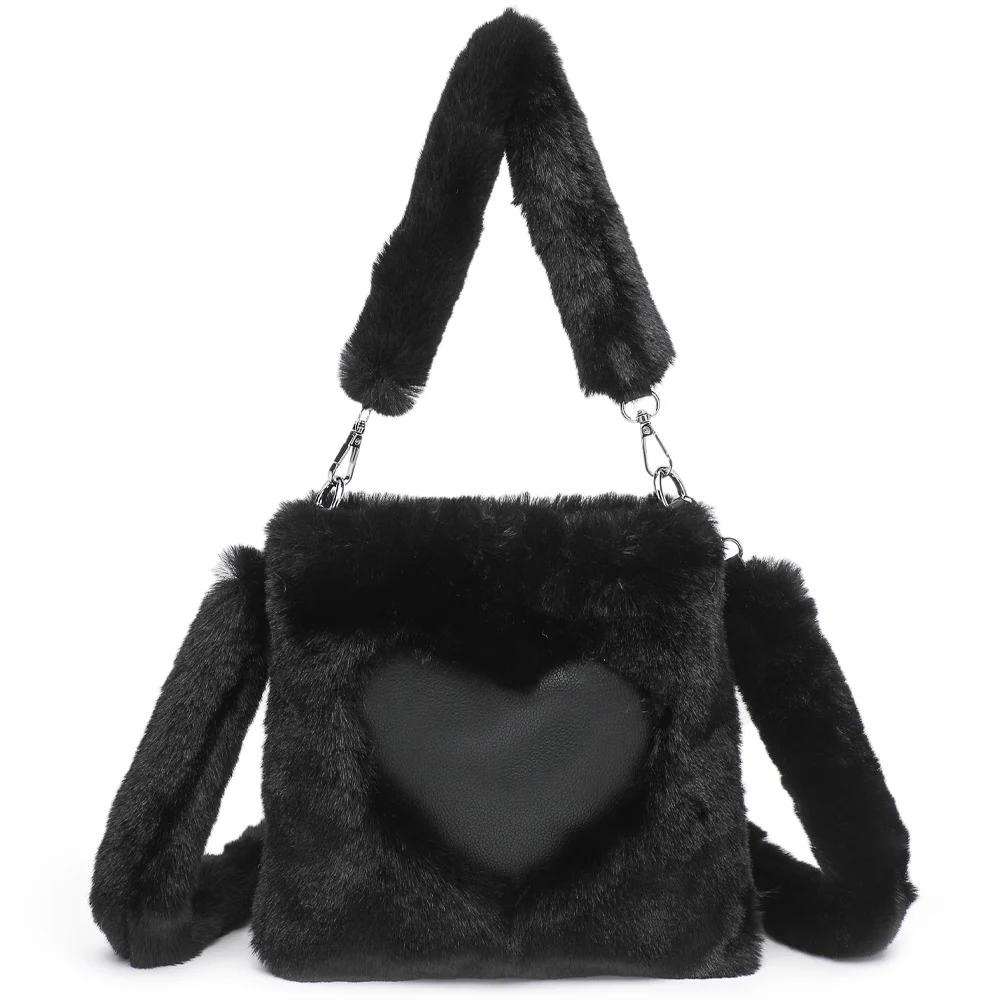 Women Fluffy Shoulder Bag Top-handle Bag Female Autumn - Image 8