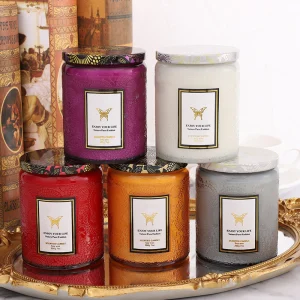 Embossed Glass Fragrance Handmade Gift Aromatherapy Soy