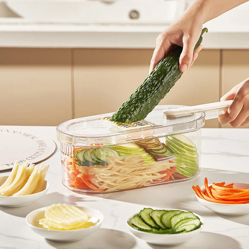 Multifunction Vegetable Cutter with Basket and Brush - Image 7