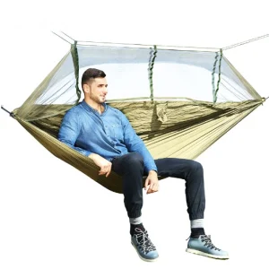 Outdoor Parachute Cloth Hammock Couble with Mosquito