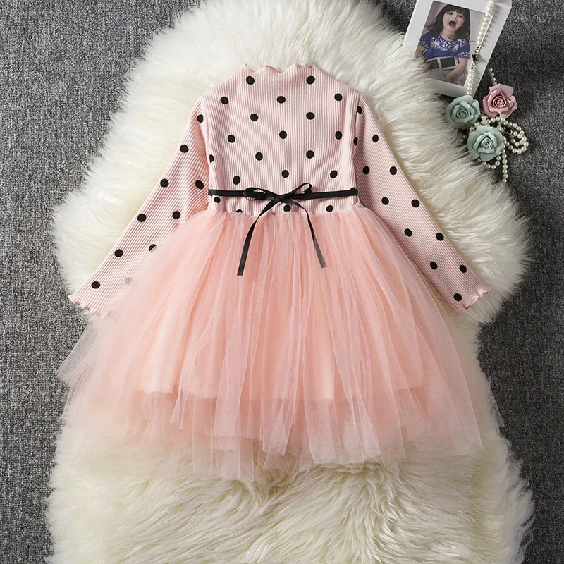 Baby Girls Spring Winter Long Sleeve Tutu Lace Dresses - Image 2