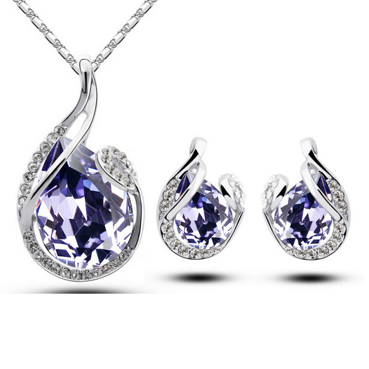 3pcs Rhinestone Necklace Set with Earrings Fashion - Image 5