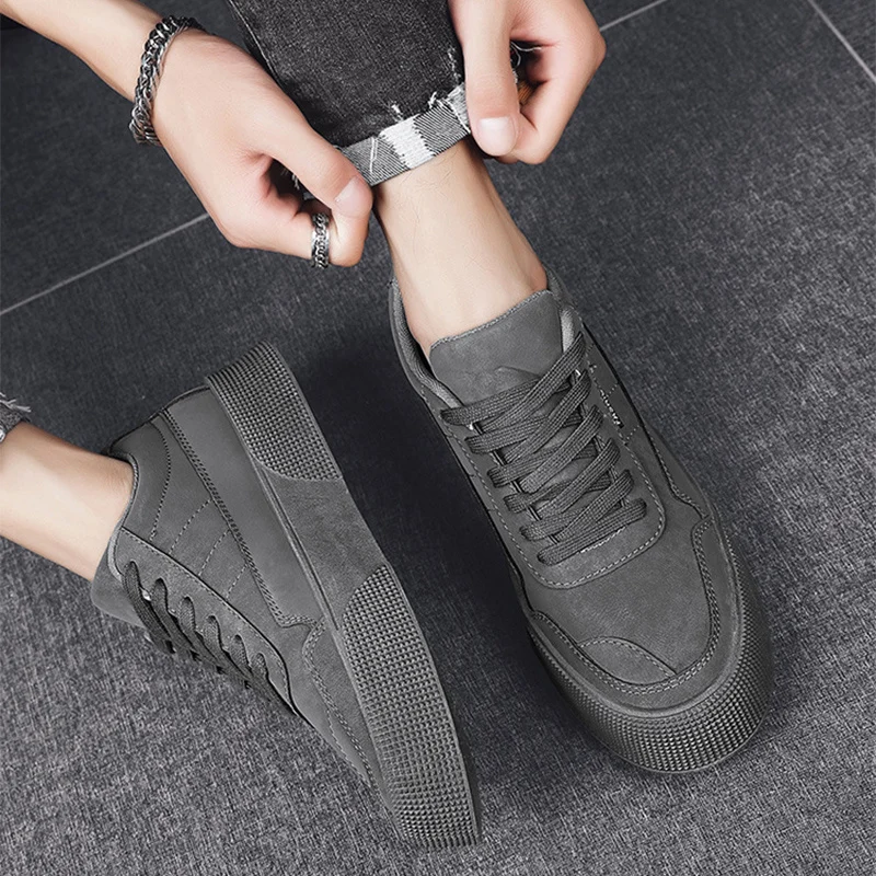 Casual Board Flat Shoes Men Breathable Thick-soled - Image 3