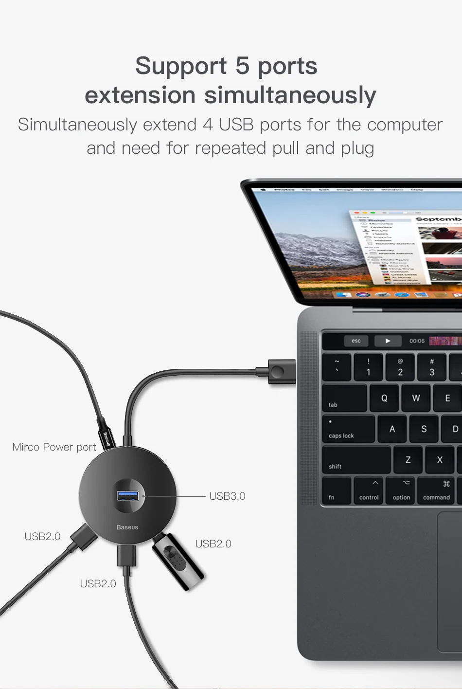 hub notebook usb adapter hub round box - Image 3
