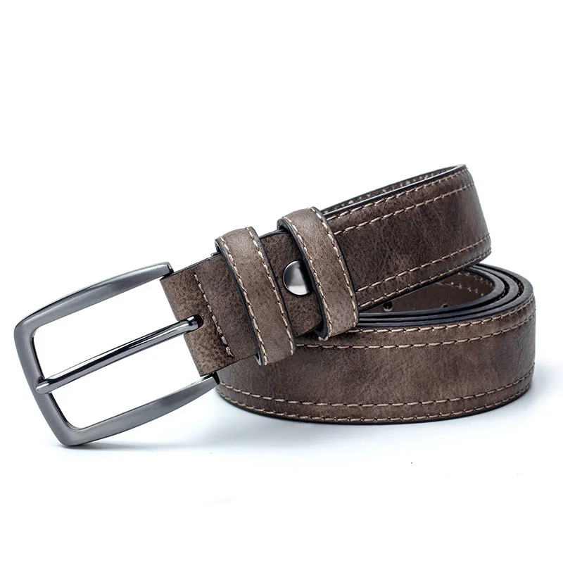 Men Vintage Belts for Jeans Luxury Split Leather Belt