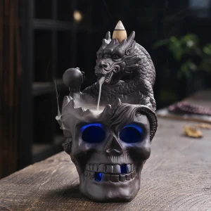 Skull Head Halloween Home Decoration Backflow Incense