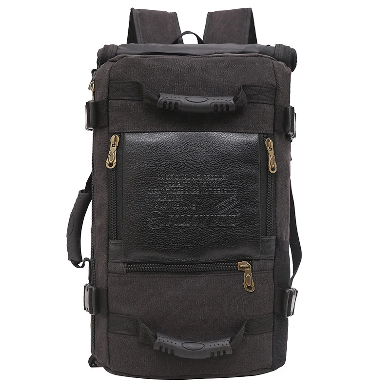 Men Canvas Backpack Huge Travel School Shoulder - Image 7