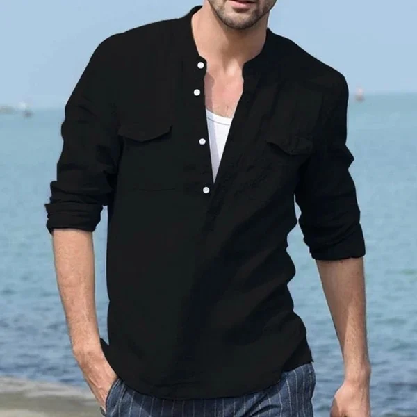 Long sleeve shirt men cotton shirt - Image 2