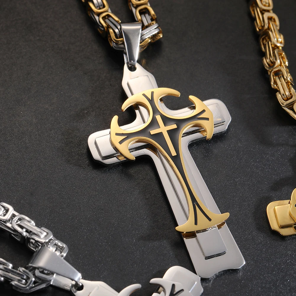 Fashion Jewelry Christian Trinity Latin Cross Necklace - Image 5