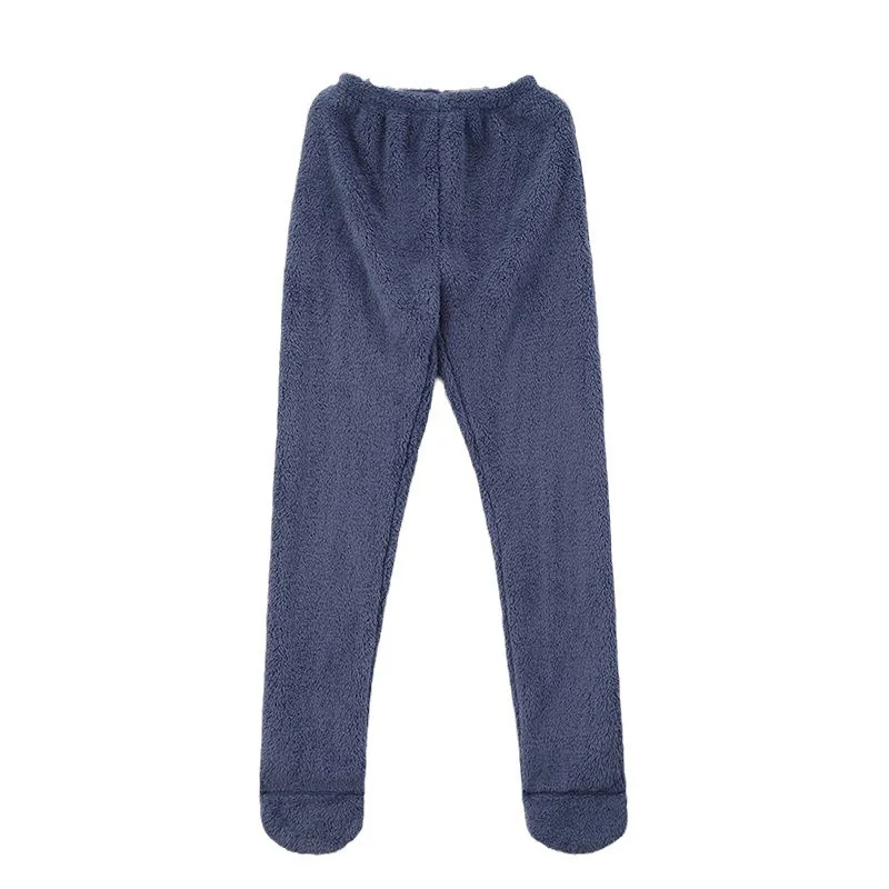 Women Coral Fleece Socks Leggings Winter Warm Sleepwear Ankles Knees Guard Women Home Pants Thick Pajamas Pant - Image 8