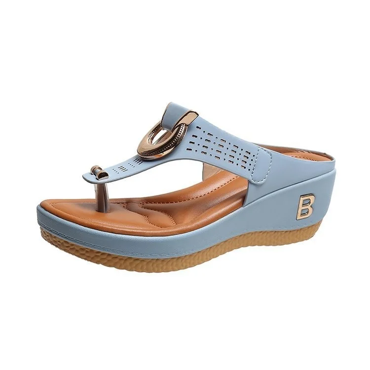 Thong Sandals Women High Heel Wedges Shoes Flip Flops - Image 7