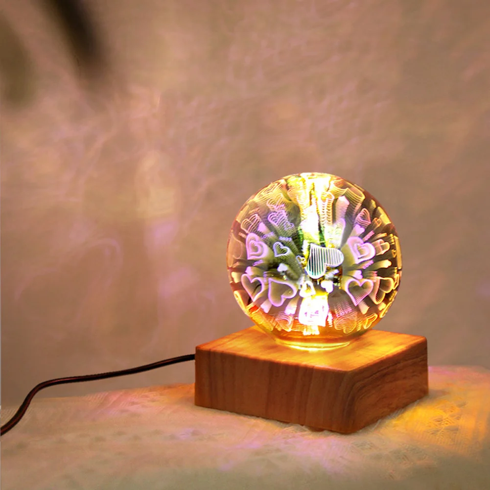 USB 3D Firework Crystals Ball Night Light Plug in - Image 7