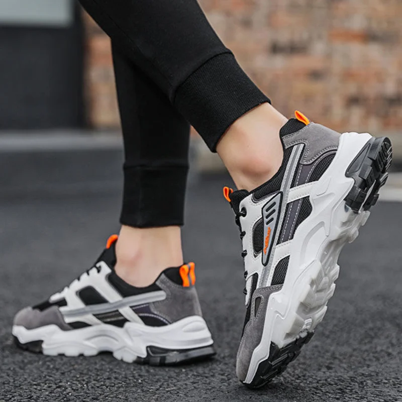 Black White Lace-up Sneakers Men Outdoor Breathable - Image 5