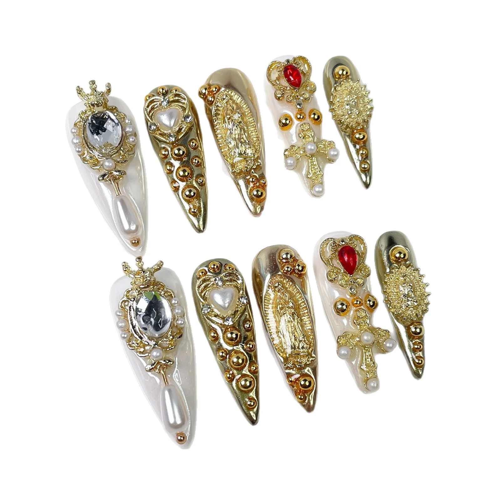 Luxury Court-style Heavy-duty Handmade Press-on Nails - Image 3