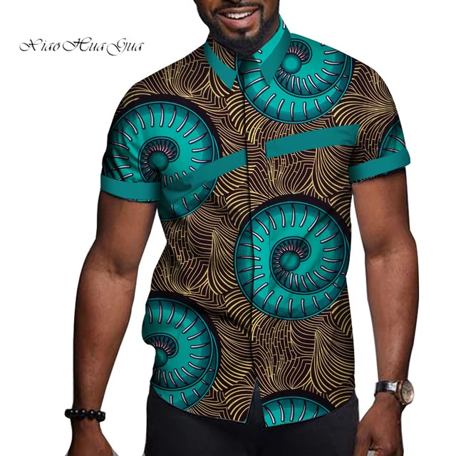 African Men Clothing Printed Short Sleeve Top T Shirt - Image 7