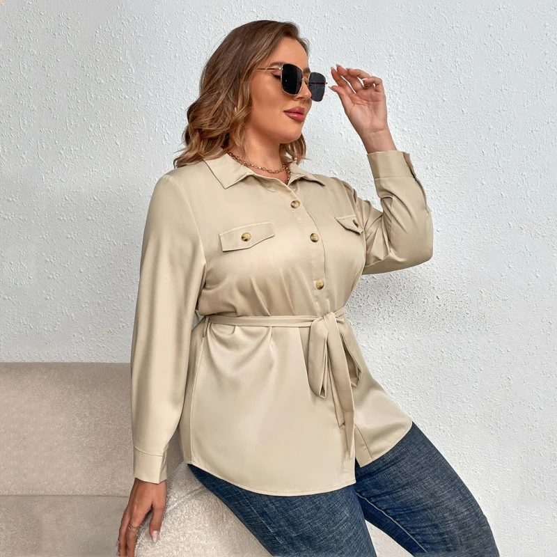 Plus Size Fat Women Blouse Shirt Ladies Tops - Image 4