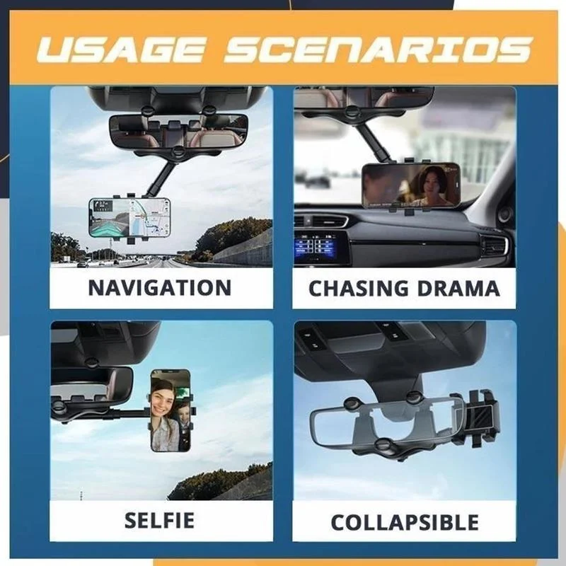 Rearview Mirror Phone Holder for Car Rotatable and - Image 6