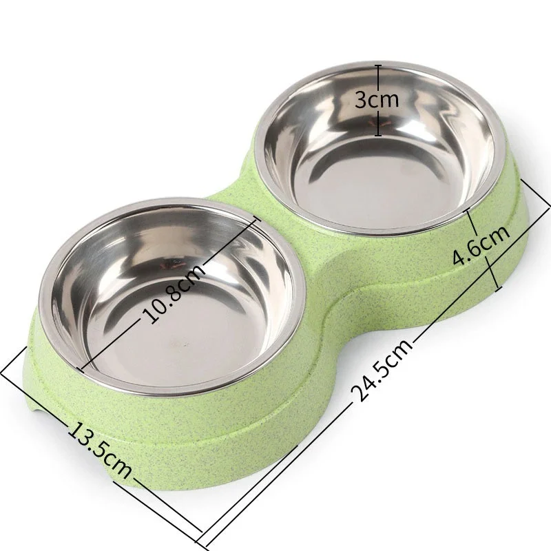 Double Pet Bowls Dog Food Water Feeder Stainless Steel - Image 10