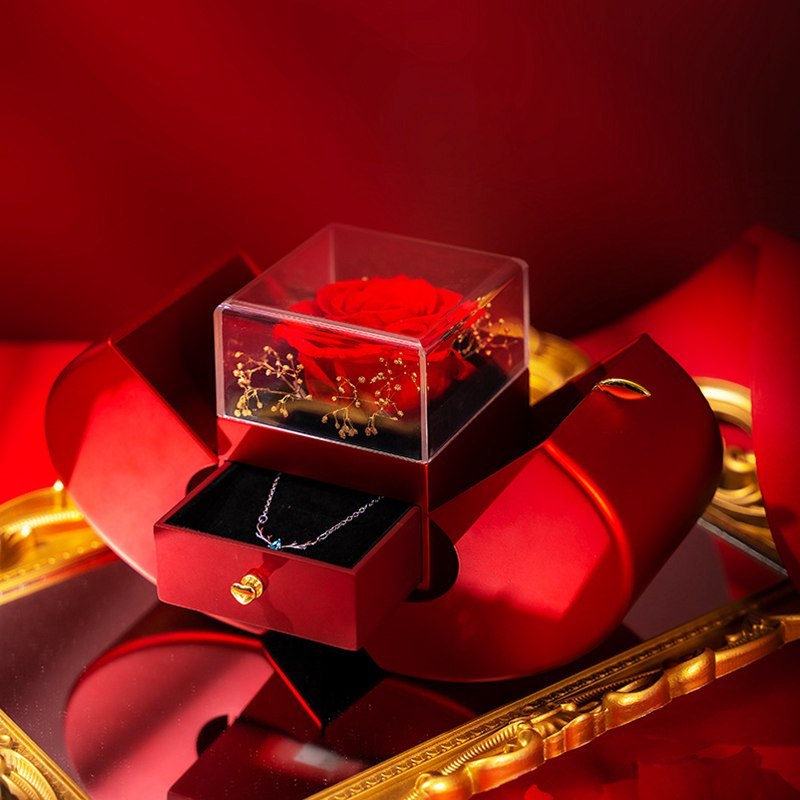 Fashion Jewelry Box Red Apple Christmas Gift Necklace - Image 3