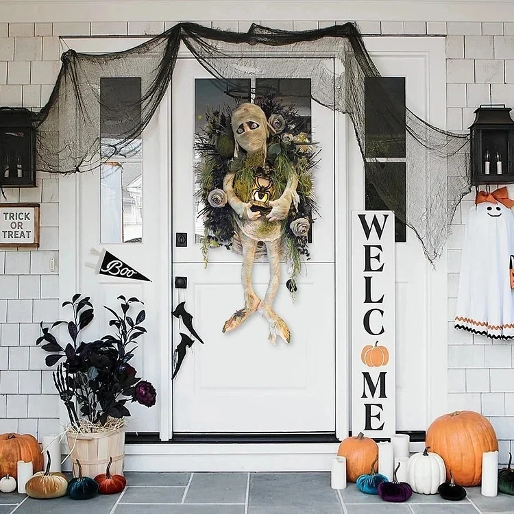 Mummy Halloween Wreath Door Pendant Haunted House