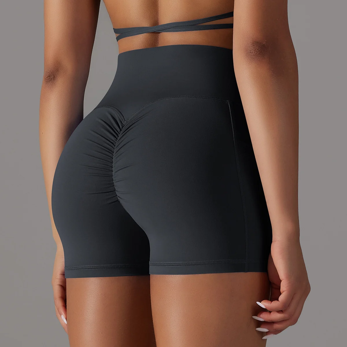 Yoga Shorts With Phone Pocket Design Fitness Sports Pants For Women Clothing - Image 4