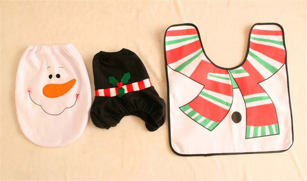Merry Christmas Bathroom Curtain Santa Claus Toilet - Image 6