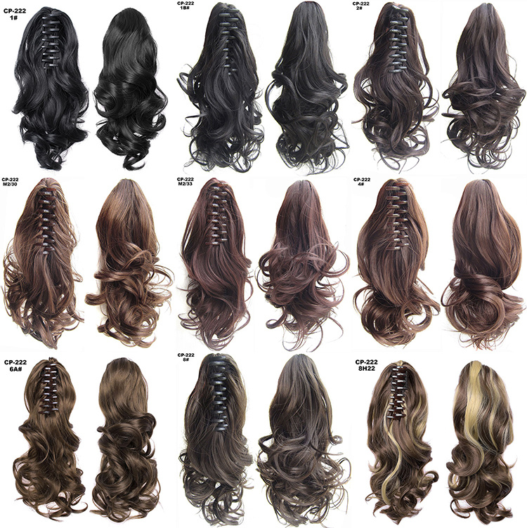 Long Wave Ponytail Wrap Around Ponytail Clip in Hair - Image 3
