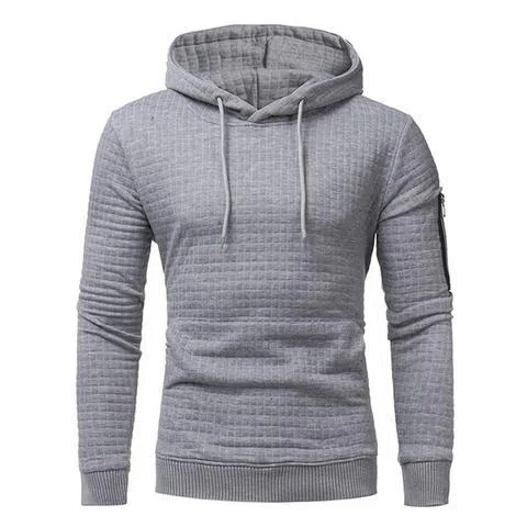 Men Sweatshirt Hoodie With Arm Zipper Long Sleeve Slim Tops - Image 10