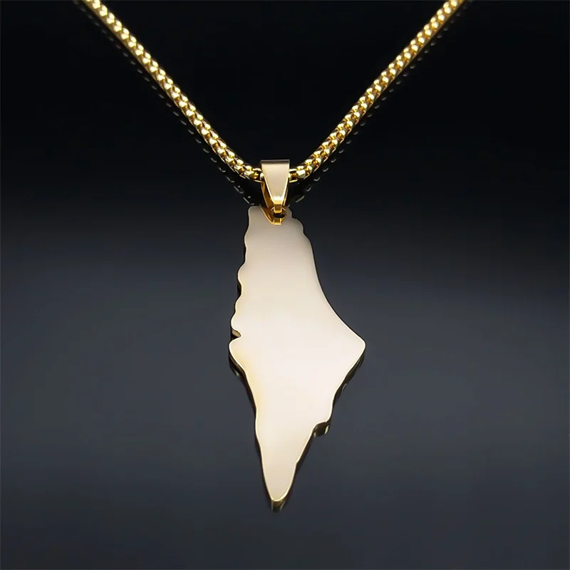 Palestine Israel Map Pendant Necklaces for Men Women - Image 4
