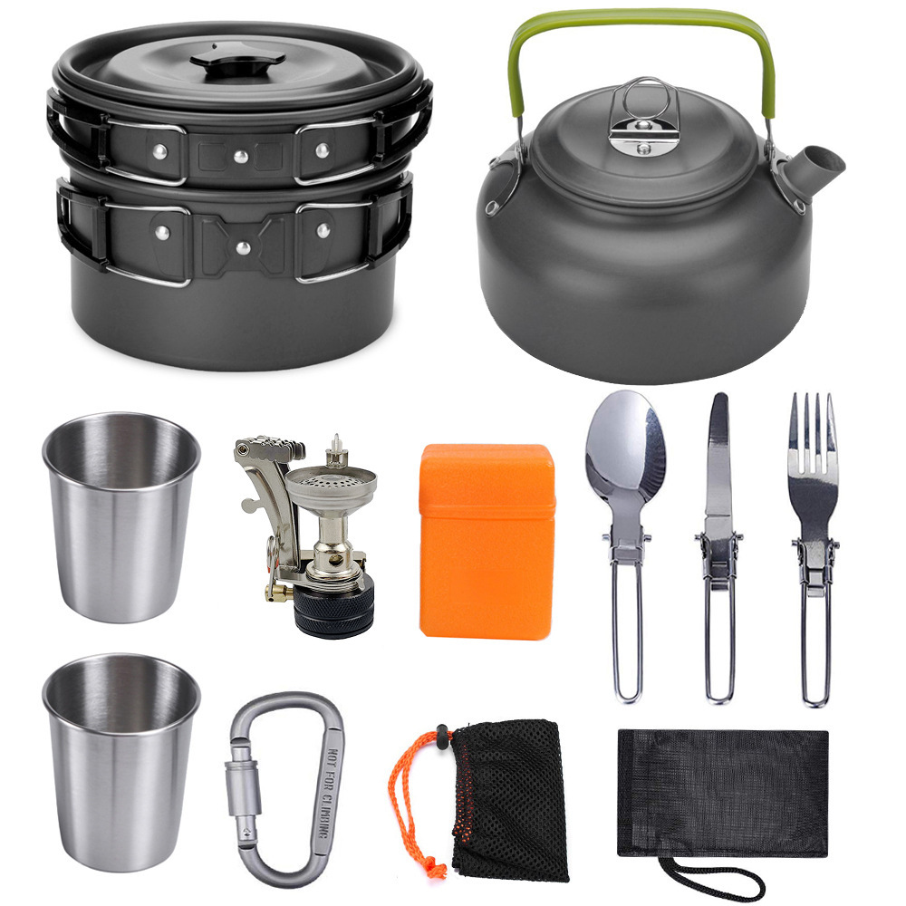 Camping Cookware Kit Outdoor Cooking Set Aluminum - Image 3
