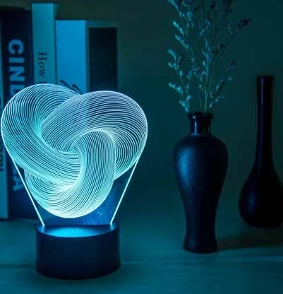 Twist Abstract LED 3D Night Light Touch Colorful - Image 3