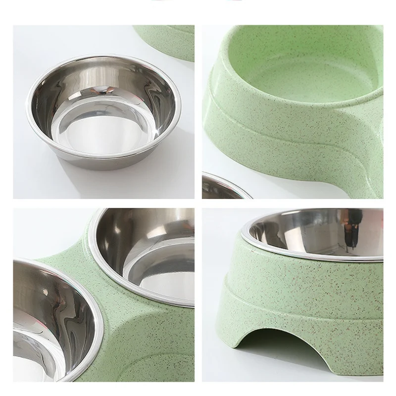 Double Pet Bowls Dog Food Water Feeder Stainless Steel - Image 5