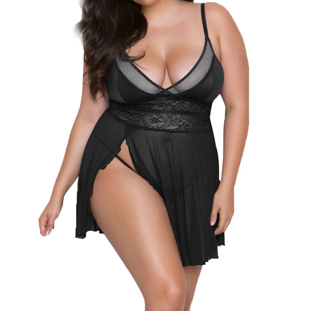 Plus Size Women sexy nightdress Pajamas - Image 4