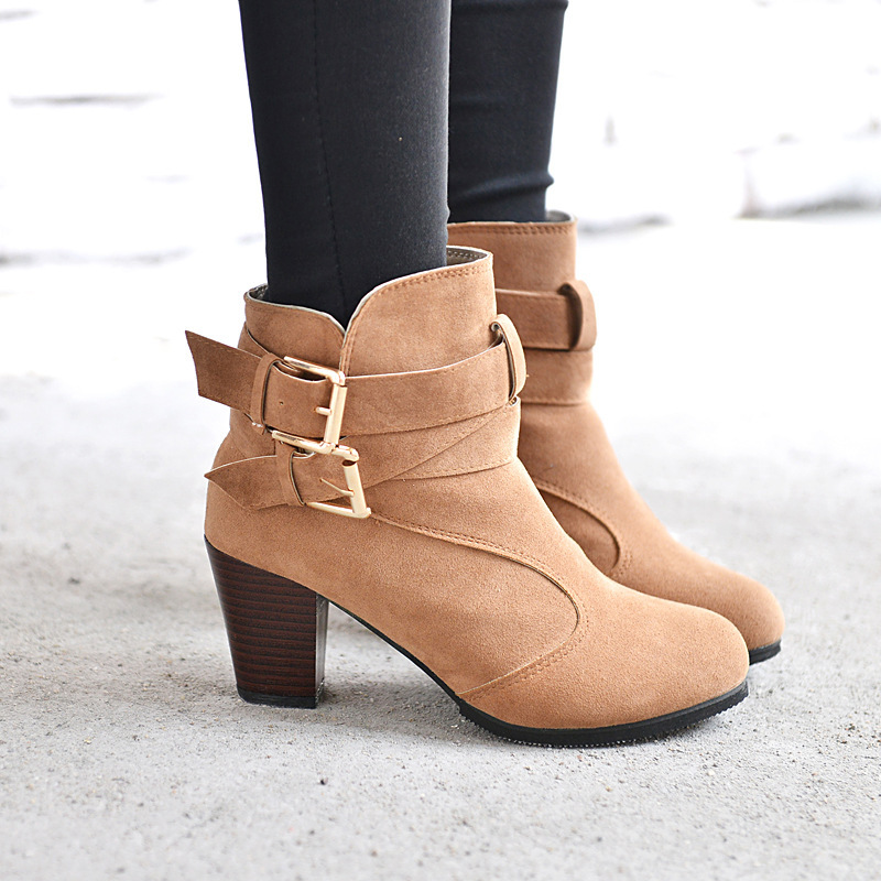 Winter Autumn Leather Casual Women High Heels Pumps - Image 2