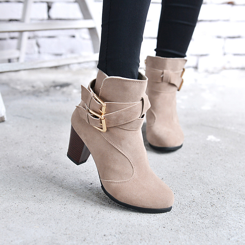 Winter Autumn Leather Casual Women High Heels Pumps - Image 6