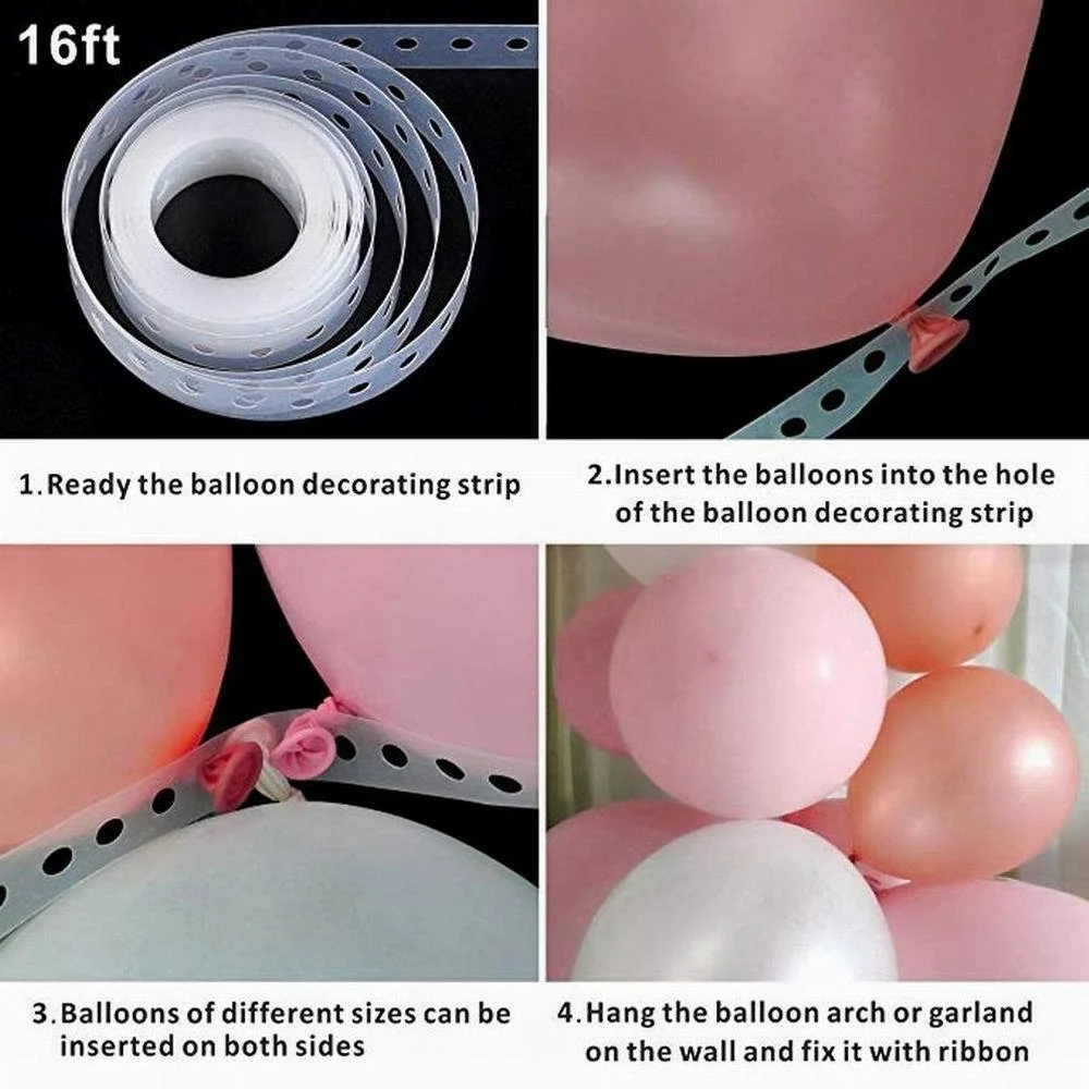 127pcs Pink Balloon Arch Garland Kit White Pink Gold - Image 3