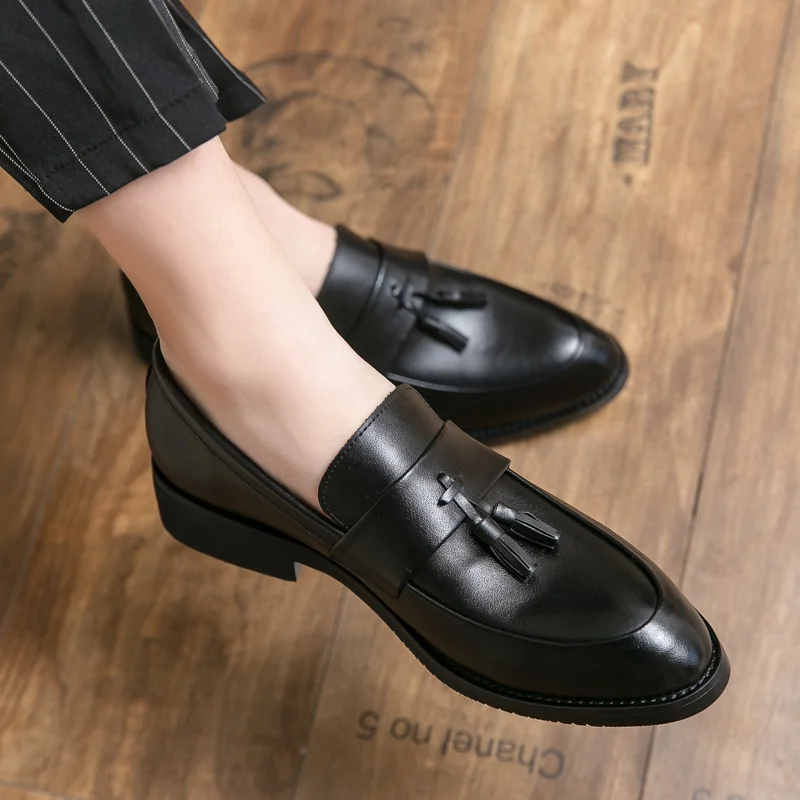 Casual Men Loafers Classic Tassel Men Leather Shoes - Image 2