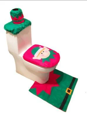Merry Christmas Bathroom Curtain Santa Claus Toilet - Image 8