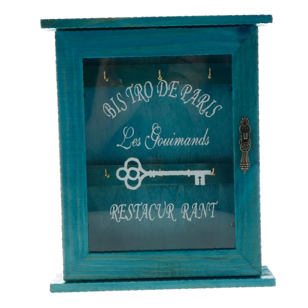 Vintage European Style Wooden Key Storage Cabinet Key - Image 2