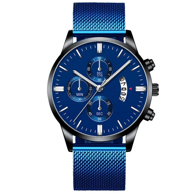 Mens Business Luxury Watches for Men Mesh Band Quartz - Image 6