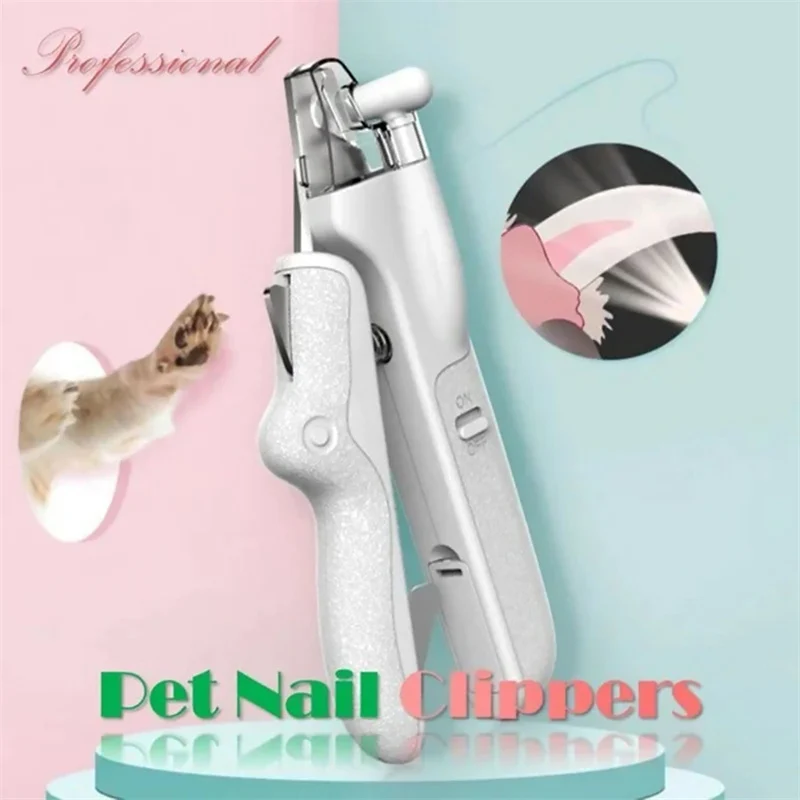 Pet Nail Clippers with LED Light Dogs Cat Nail Scissors