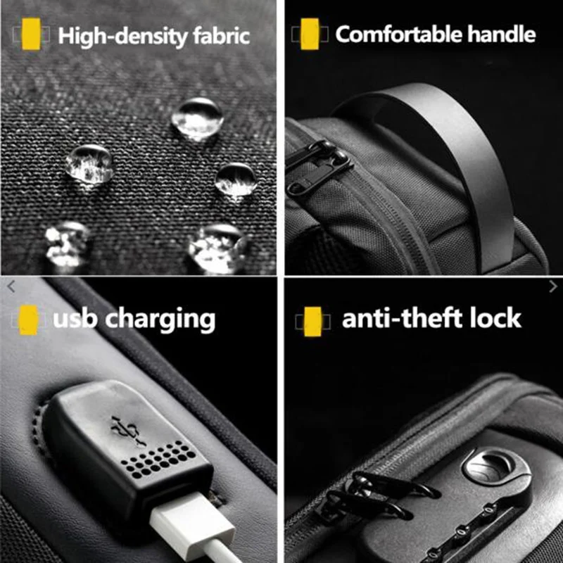 Waterproof USB Anti-theft Bag Men Oxford Crossbody - Image 5
