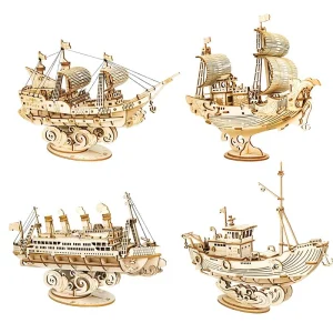 Wooden Puzzle Games Boat & Ship Toys for Children Kids