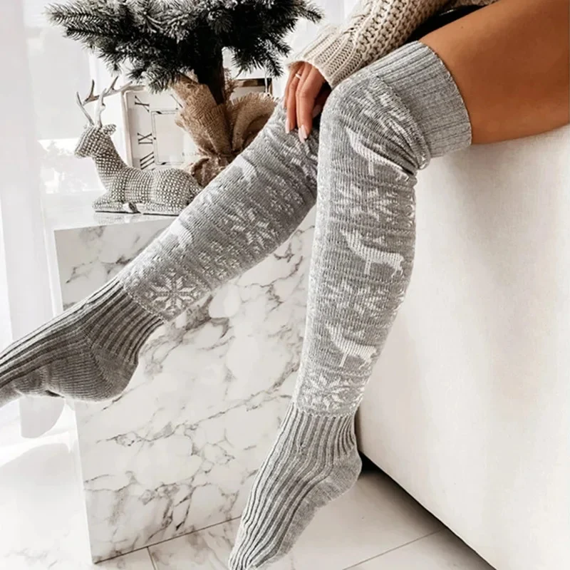 Winter Christmas Warm Knitted Women Stocking Beautiful - Image 7