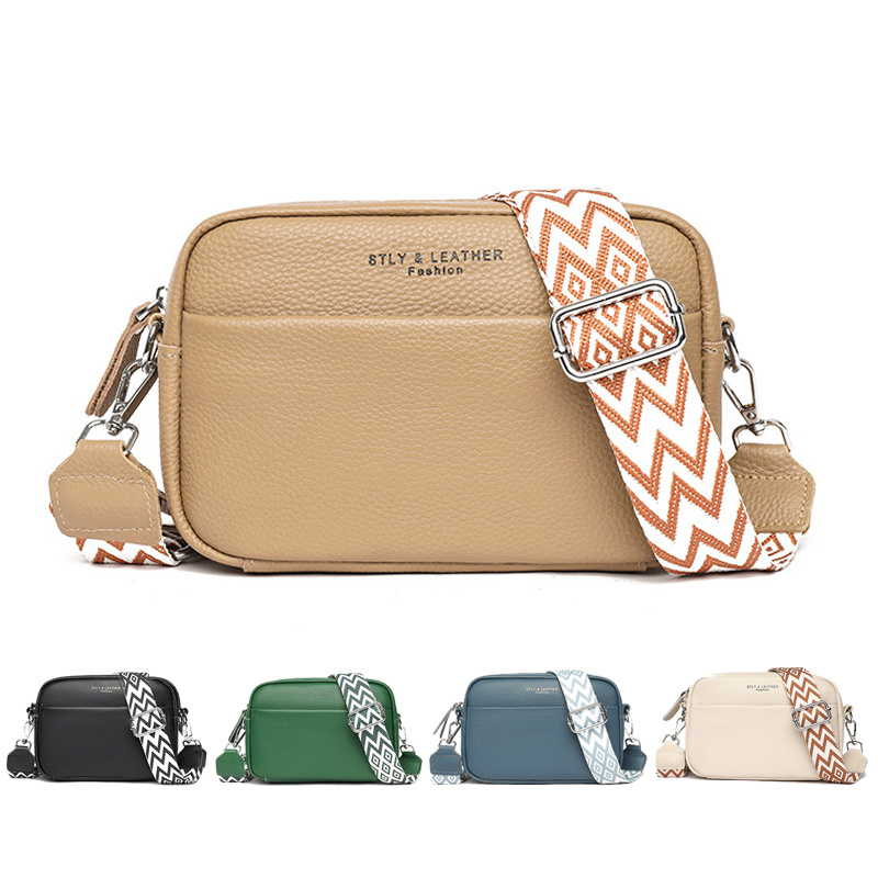Embroidered Crossbody Square Bag