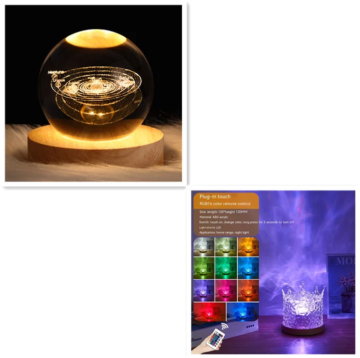 LED Water Ripple Ambient Night Light USB Rotating - Image 6