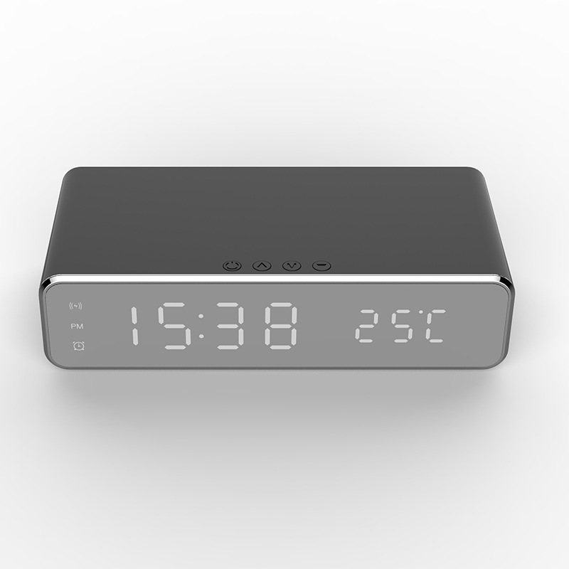 LED Electric Alarm Clock with Wireless Charger Desktop - Image 3